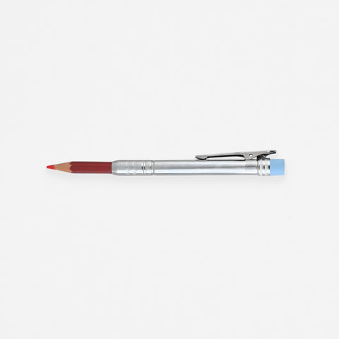Tohkin Chrome Pencil Extender With Red Or Natural Pencil Red