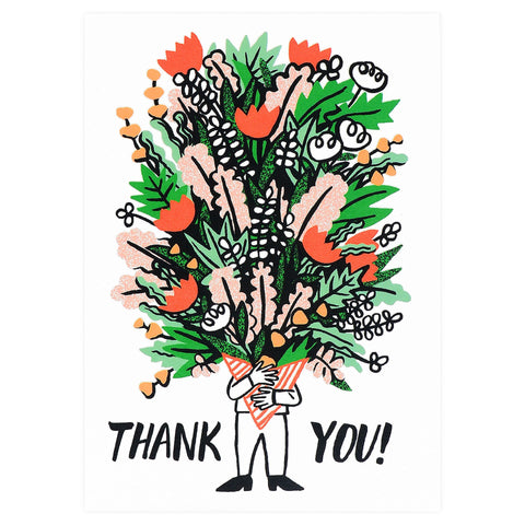 Wrap Bunch Of Flowers Thank You Card 