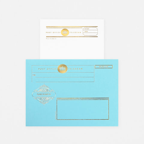 LA Paper Lover Telegram Letter Set Turquoise Envelope 