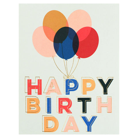 Antiquaria Balloons Birthday Card 
