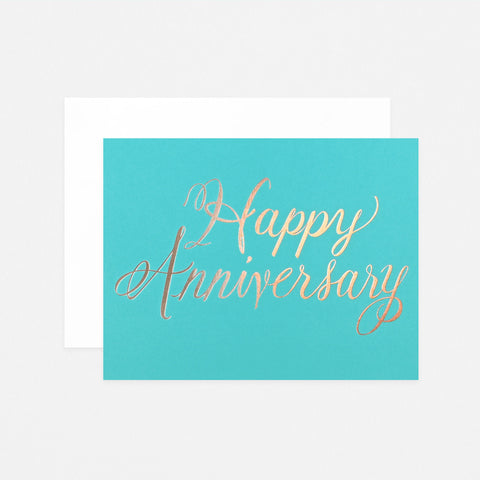 Banquet Workshop Happy Anniversary Rose Gold Greeting Card 