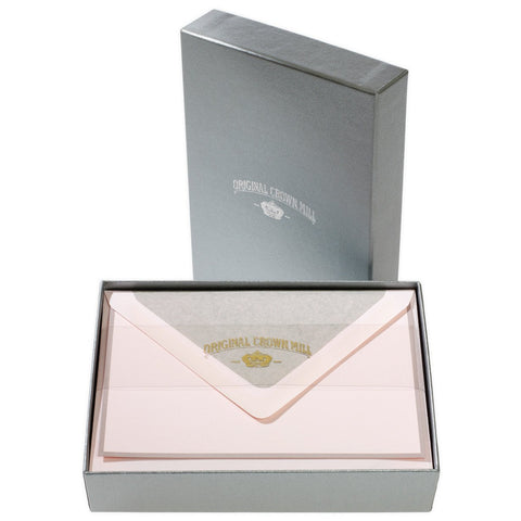 Null Bi-Color Pink and Grey Flat Note Cards Boxed 