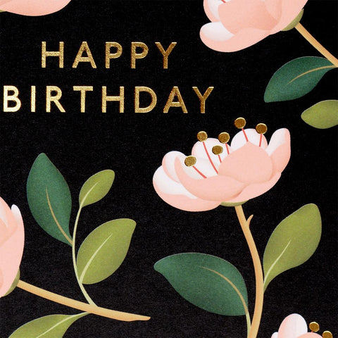 Clap Clap Magnolia Birthday Card Black 