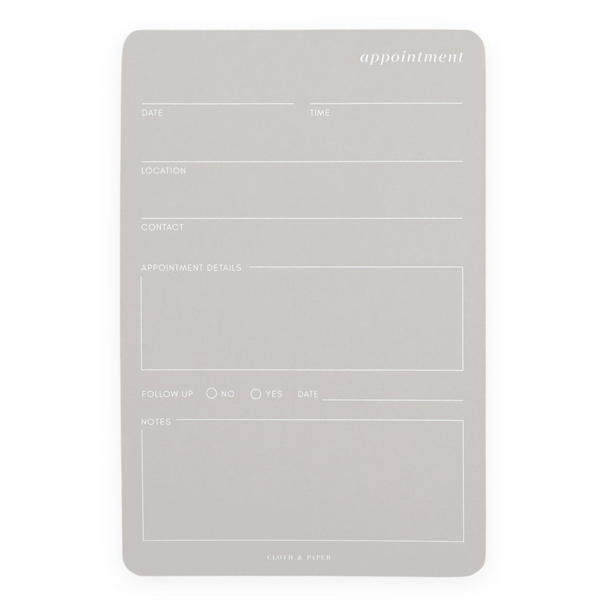 Cloth & Paper Appointment Notepad 