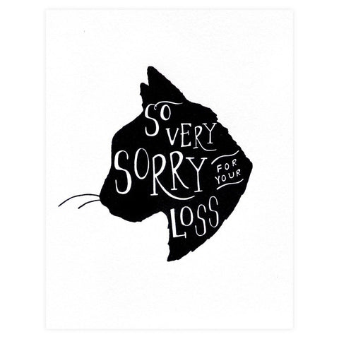 Dahlia Press So Very Sorry Cat Pet Sympathy Card 