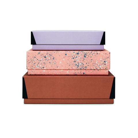 Darling Clementine Nesting Storage Box Set of Three Rust 