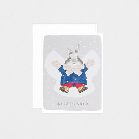 Dear Hancock Joy to the World Bunny Holiday Card 
