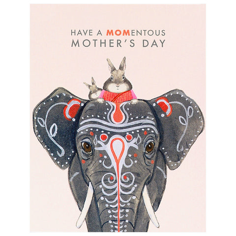 Dear Hancock Mom Bunny on Elephant Mother's Day Card 
