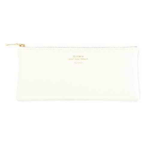 Null Delfonics Quitterie Flat Pen Pencil Case White 