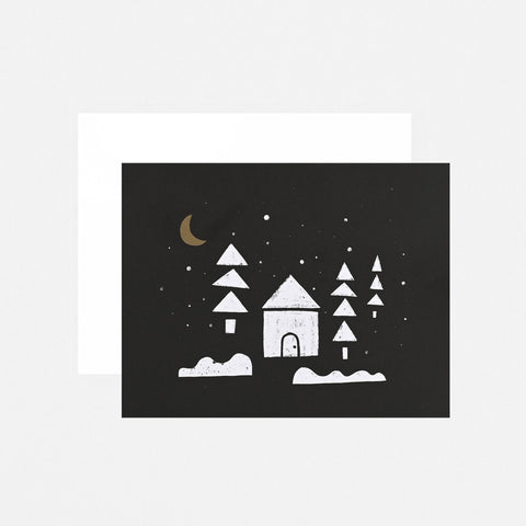 Emily Rae Carlson Snowy Cabin Holiday Card 