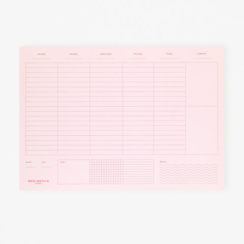 Write Sketch & Weekly Planner Pink + Red 