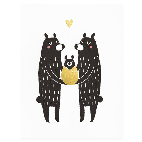 Fugu Fugu Baby Black Bear New Baby Card 