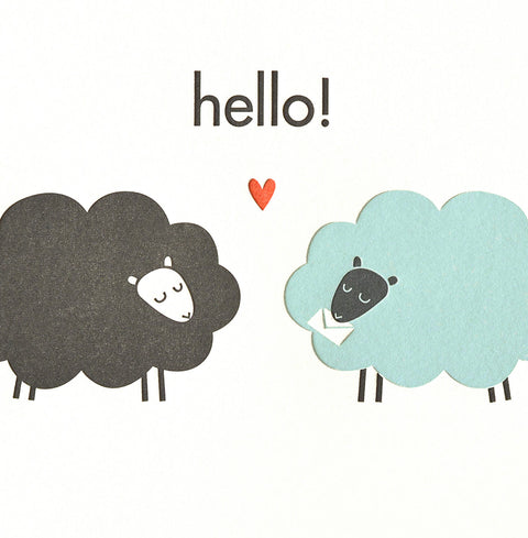 Fugu Fugu Hello Sheep Greeting Card 