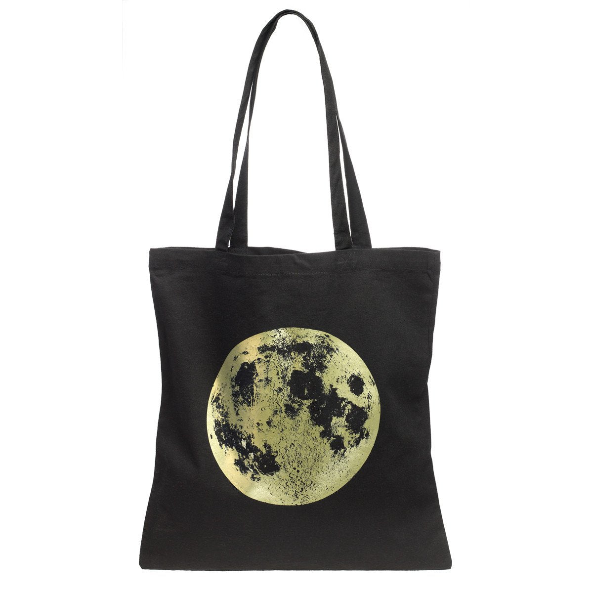 Little Lark Black And Metallic Gold Full Moon Cotton Tote 