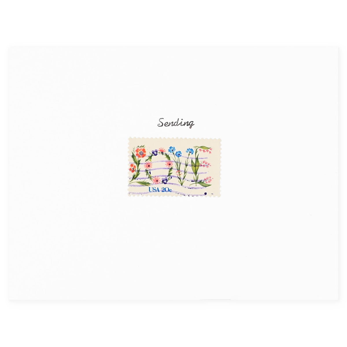 Galaxie Safari Sending Love Vintage Stamp Greeting Card 