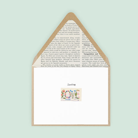 Galaxie Safari Sending Love Vintage Stamp Greeting Card 