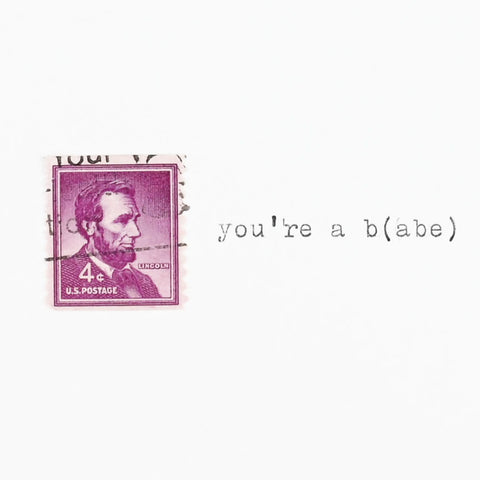 Galaxie Safari You're a Babe Vintage Stamp Greeting Card 