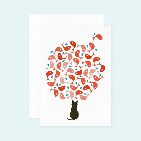 Graphic Factory The Cat's Dream Greeting Card 