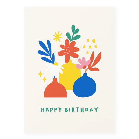 Graphic Factory Happy Birthday Flowers Greeting Card 