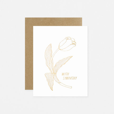 Hartland Cards Tulips Gold Sympathy Card