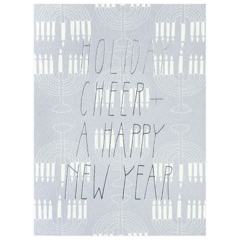 Hartland Cards Holiday Cheer And A Happy New Year Menorahs Hanukkah Card