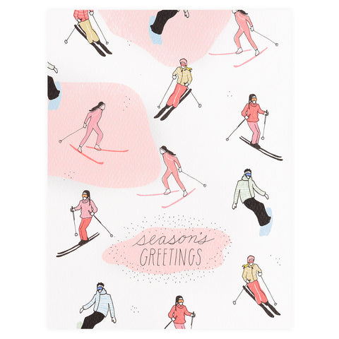 Hartland Cards Season's Greetings Skiing Holiday Cards Boxed