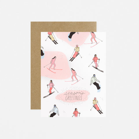 Hartland Cards Season's Greetings Skiing Holiday Cards Boxed