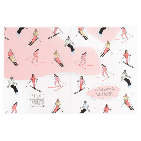 Hartland Cards Season's Greetings Skiing Holiday Cards Boxed