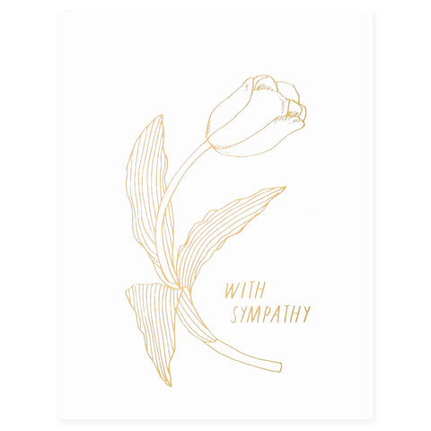 Hartland Cards Tulips Gold Sympathy Card