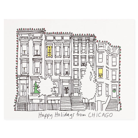 La Familia Green Brownstone Chicago Holiday Card 