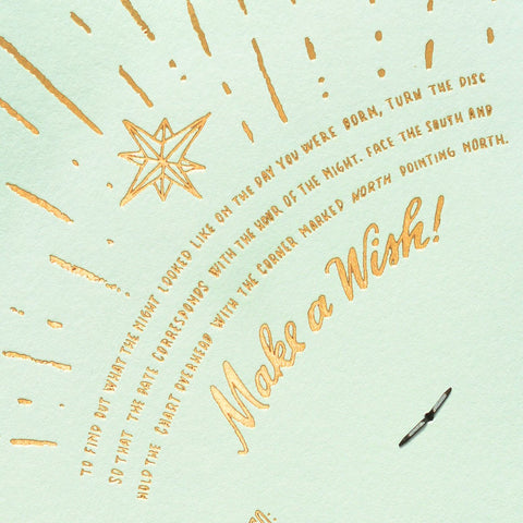 Ladyfingers Letterpress Handmade Birthday Planisphere Greeting Card 