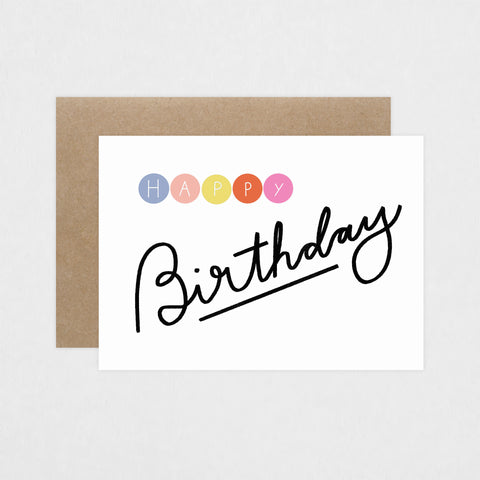 Laura Supnik Birthday Cursive Greeting Card 