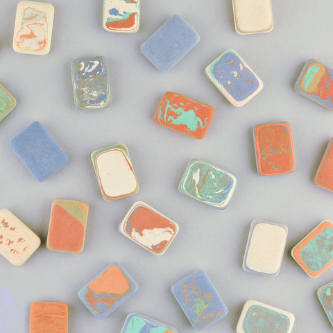 Le Typographe Letterpress Marble Mini Erasers Set of Four 