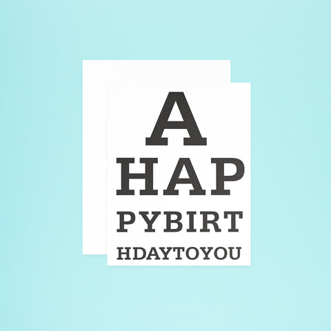 Lisa Jones Studio Happy Birthday Eye Test Greeting Card 