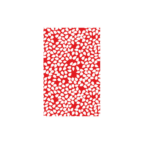 Shunkoen Mamimu Japanese Classic Motifs Mini Memo Notebook | Six Designs Random White Leaves on Red