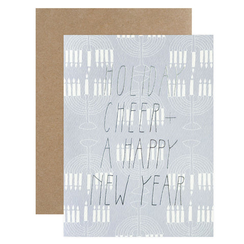 Hartland Cards Holiday Cheer And A Happy New Year Menorahs Hanukkah Card