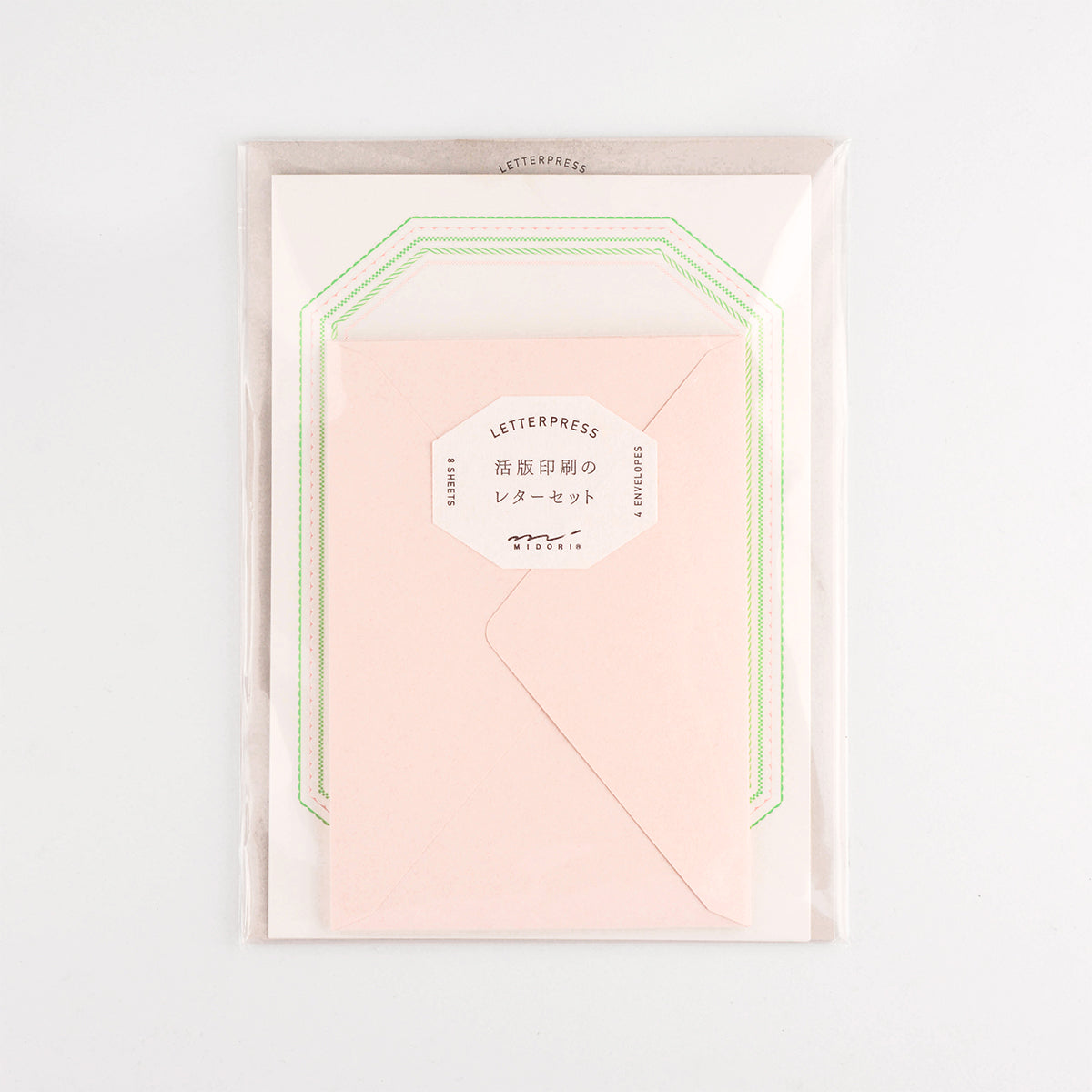 Midori Letterpress Frame Pink Letter Set 