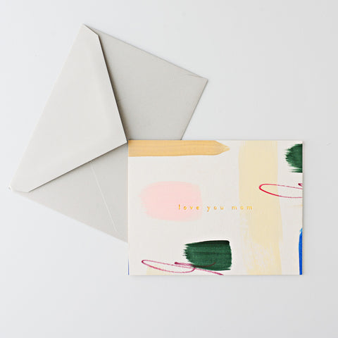 Null I Love You Mom Hand-Painted Mother's Day Card 