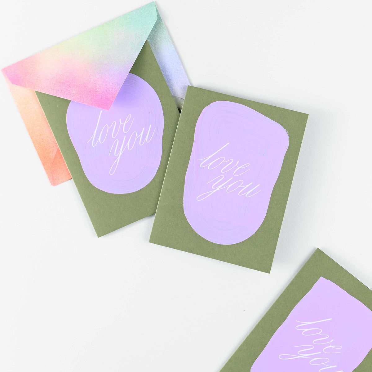 Moglea Lavender Love Hand-Painted Greeting Card 
