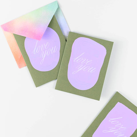 Moglea Lavender Love Hand-Painted Greeting Card 
