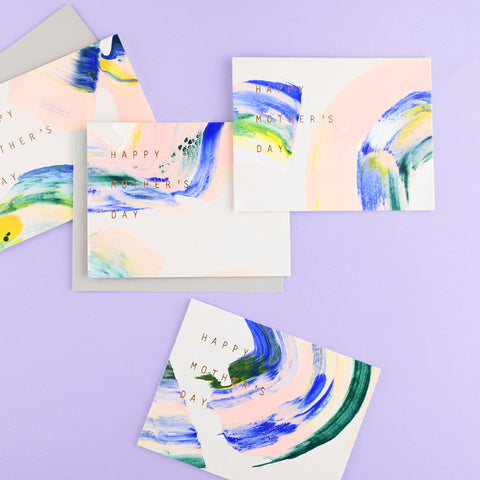 Null Mom Swirl Hand-Painted Mother's Day Card 
