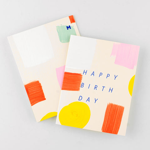 Moglea Spectrum Hand-Painted Birthday Card 