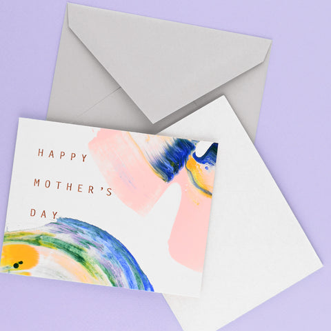Null Mom Swirl Hand-Painted Mother's Day Card 
