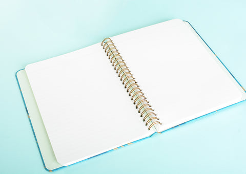 Mossery Wirebound Notebook Black Gold Speckle Ruled 