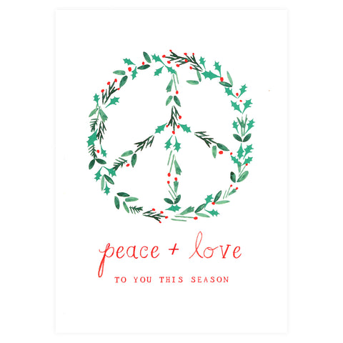 Mr. Boddington's Studio Peace and Love Holiday Cards Boxed 
