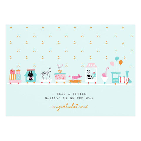 Mr. Boddington's Studio Choo Choo Train Pregnancy Card 
