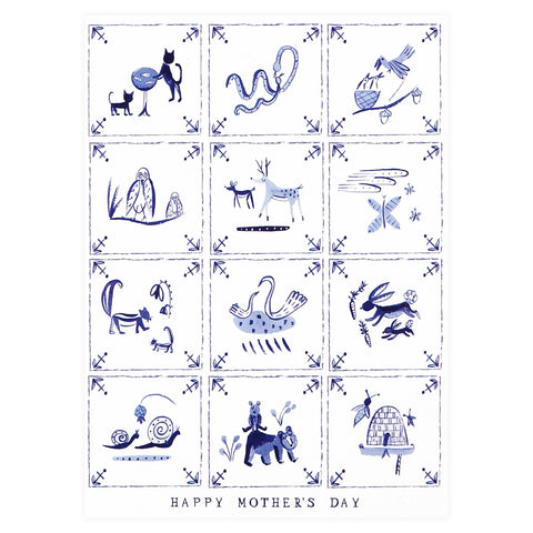 Mr. Boddington's Studio Delft Tiles Mother's Day Card 