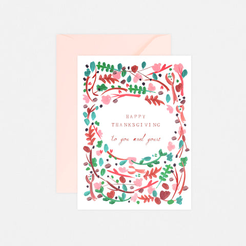 Mr. Boddington's Studio The Floral Wreath Thanksgiving Card 