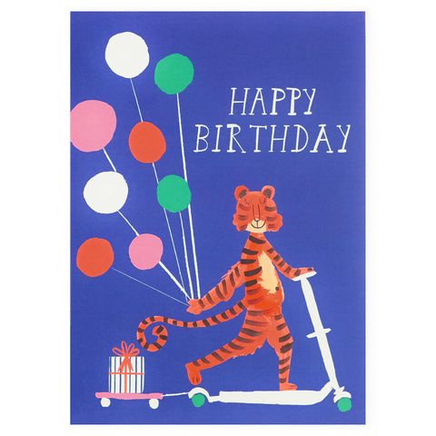 Mr. Boddington's Studio That Tiger Stole My Scooter Birthday Card 