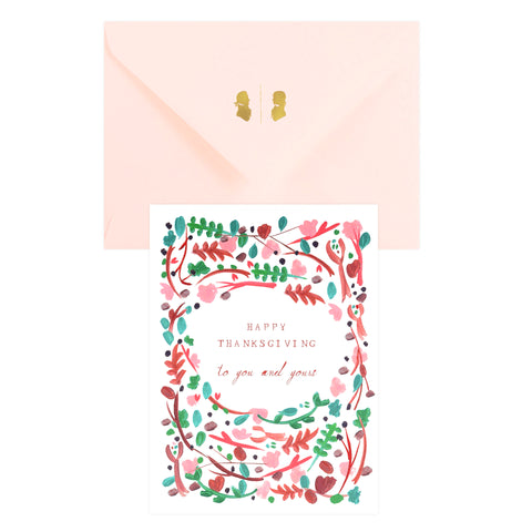 Mr. Boddington's Studio The Floral Wreath Thanksgiving Card 